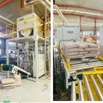 15KG Pelety drewniane ważące wypełniające worki Linia do paletyzacji jest gotowa do dostawy