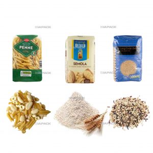 Automatyczne worki płaskodenne formujące wypełniające opakowania etykietujące na zboża